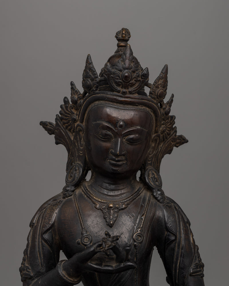 Handcrafted antique-finish Vajrasattva  bronze Buddha statue | Sacred Home Decor, Spiritual Altar Piece