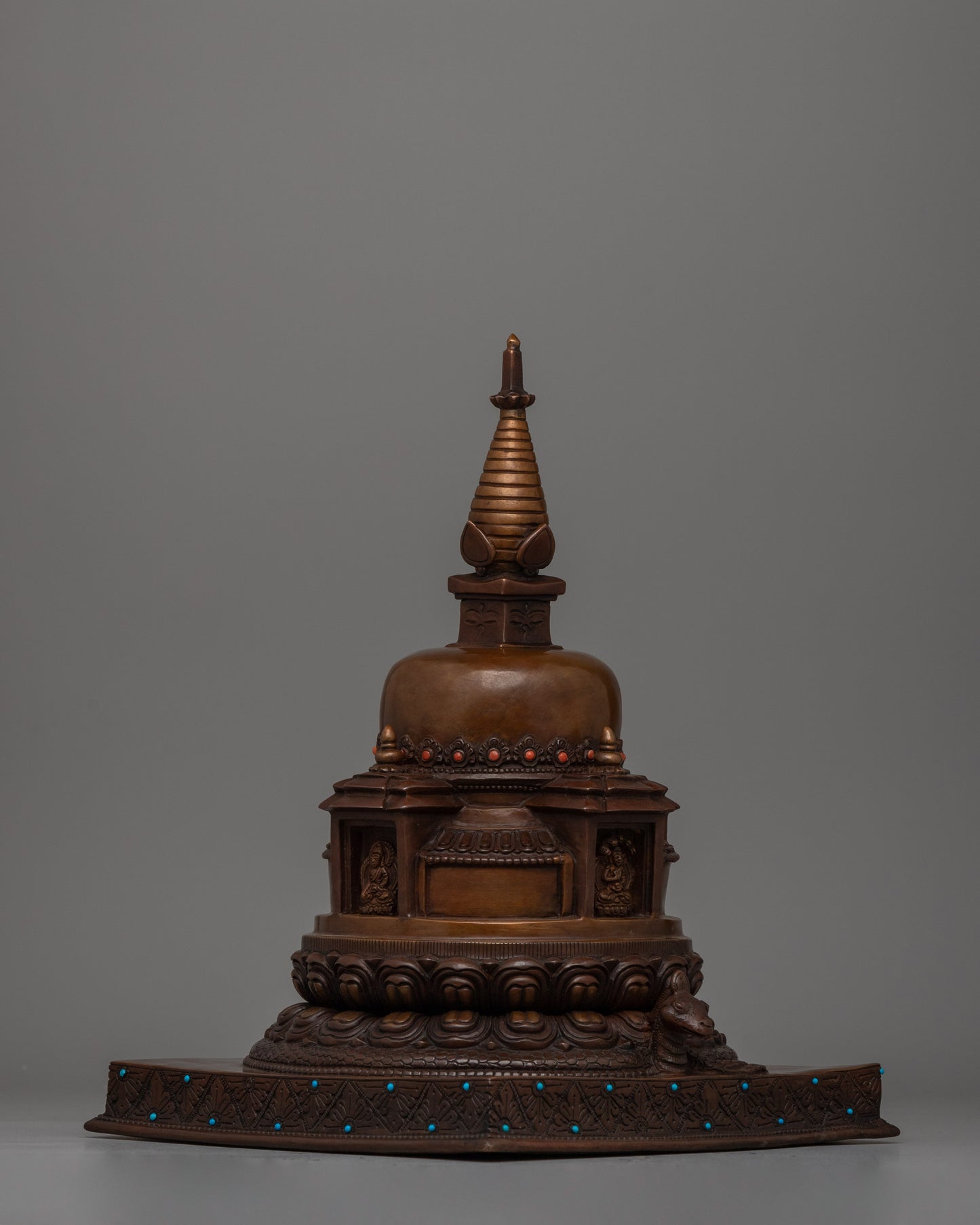 A Sacred Buddhist Stupa for Meditation and Spiritual Elevation | Oxidized Finish