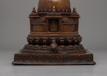 A Sacred Buddhist Stupa for Meditation and Spiritual Elevation | Oxidized Finish