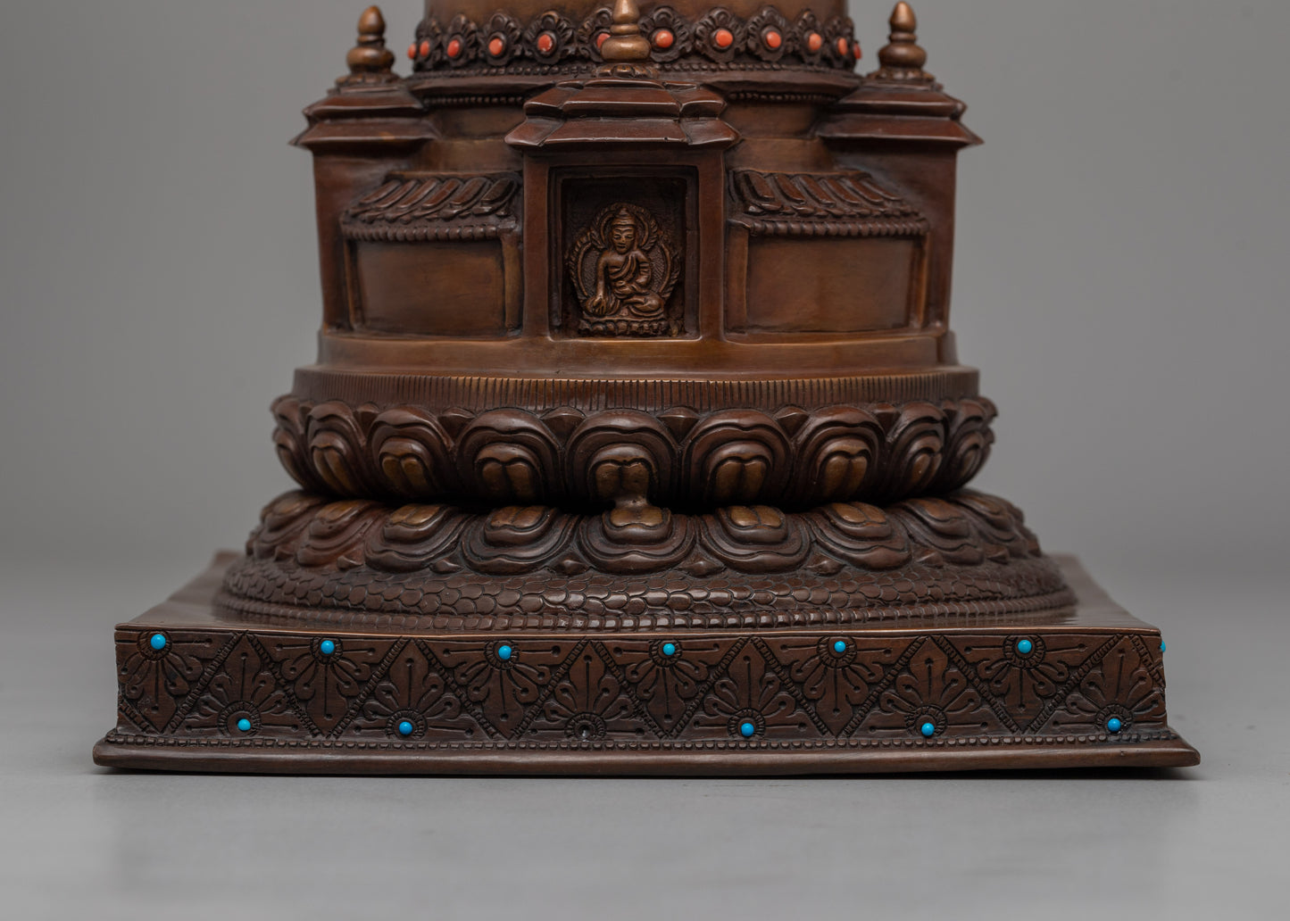 A Sacred Buddhist Stupa for Meditation and Spiritual Elevation | Oxidized Finish