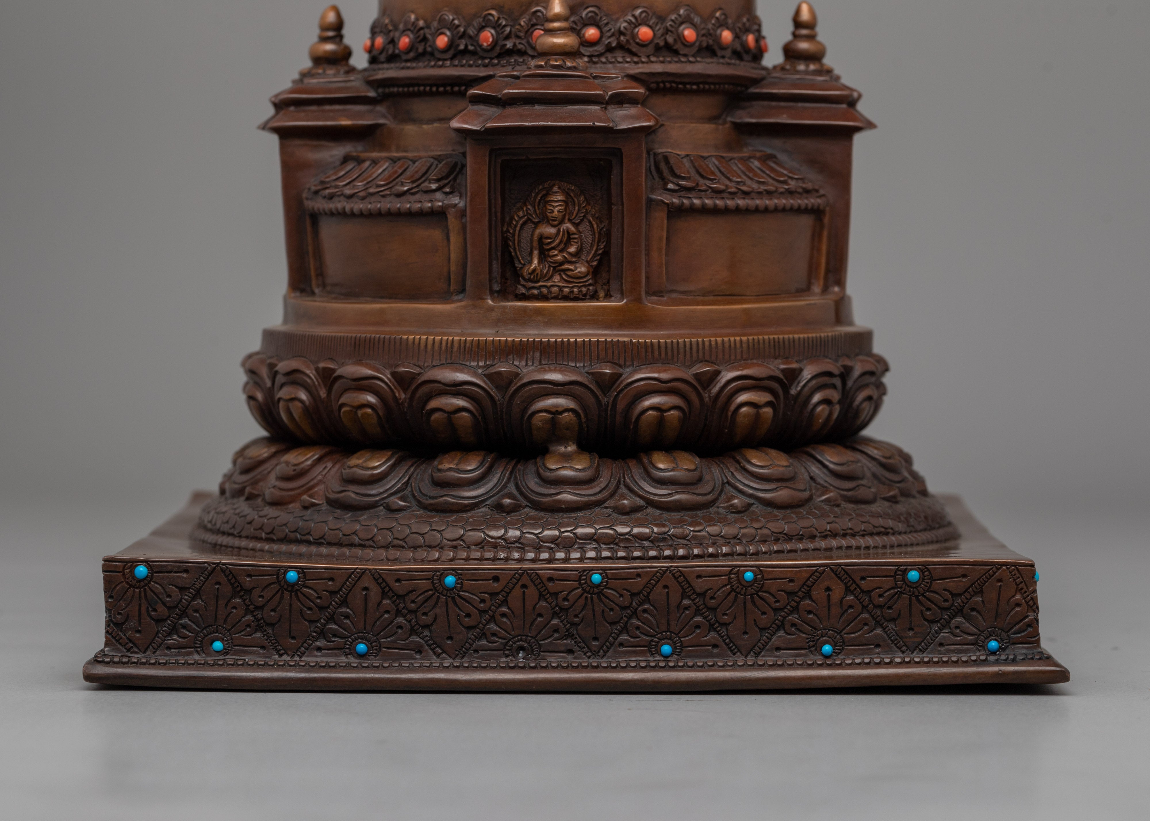 A Sacred Buddhist Stupa for Meditation and Spiritual Elevation | Oxidized Finish