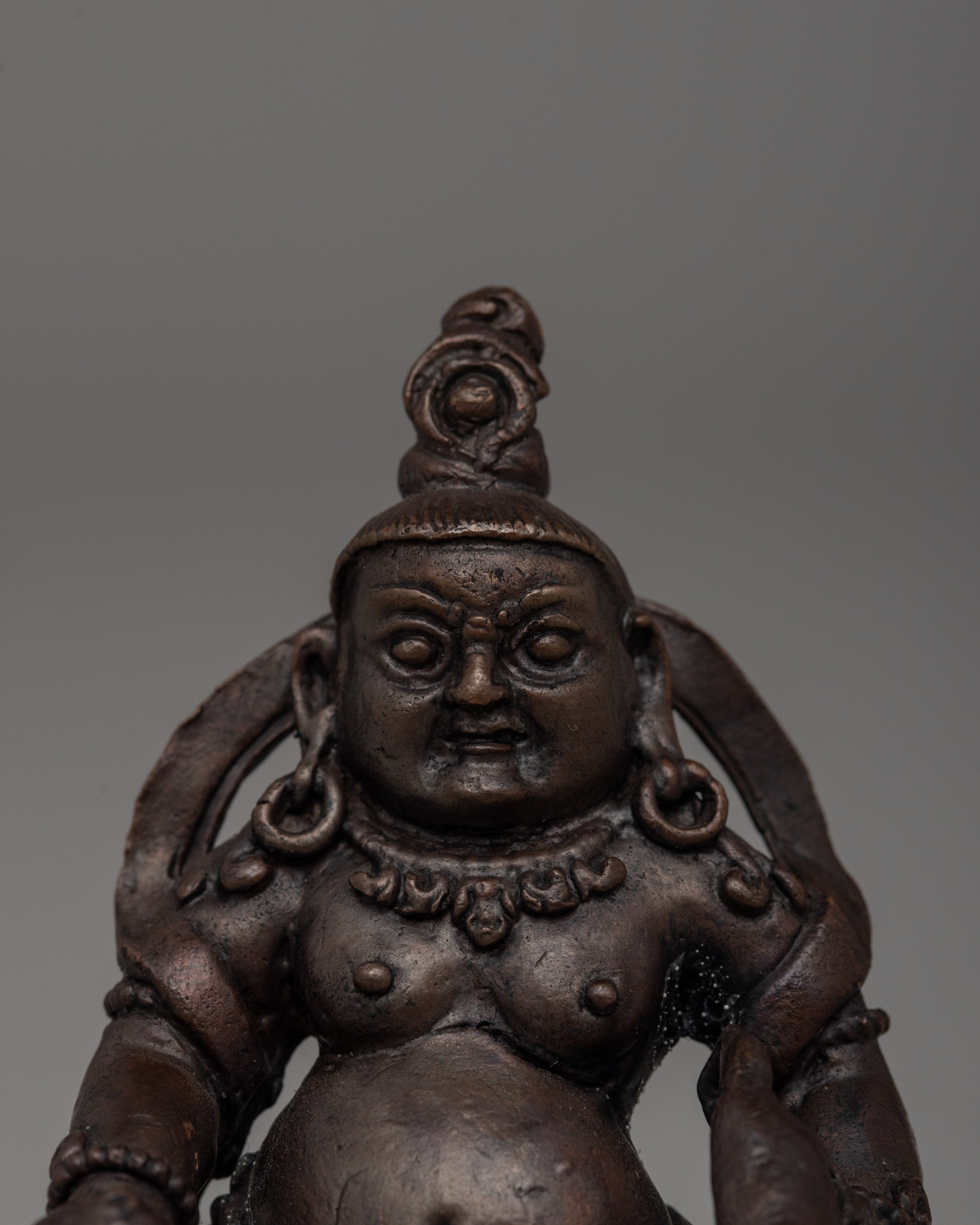 Oxidized Copper Dzamabhala Statue | Perfect for altars, meditation