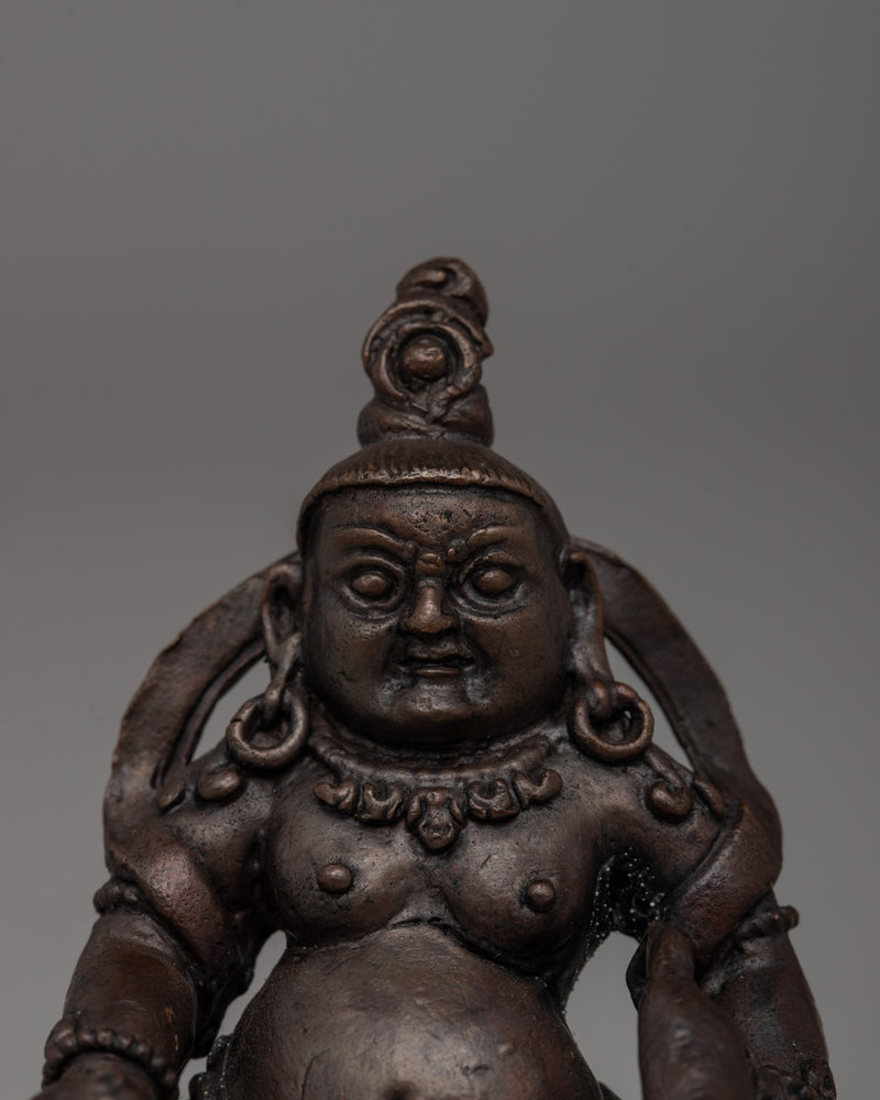 Oxidized Copper Dzamabhala Statue | Perfect for altars, meditation