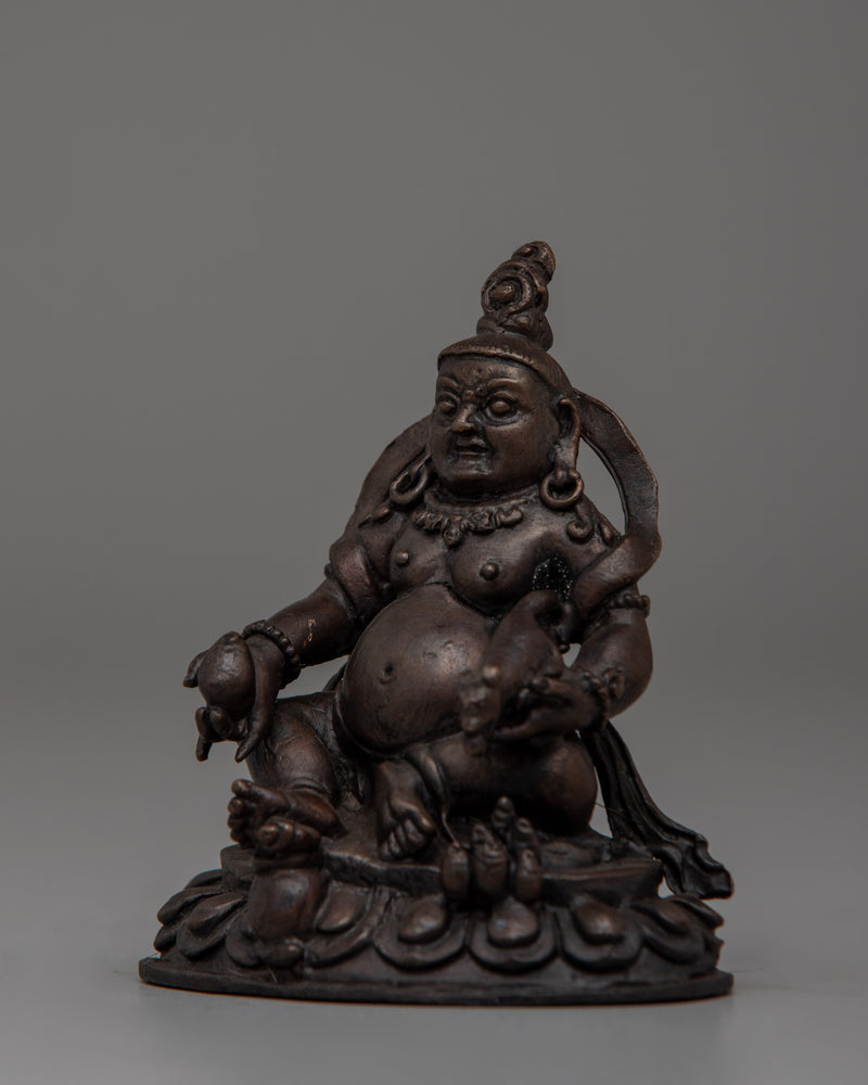 Oxidized Copper Dzamabhala Statue | Perfect for altars, meditation