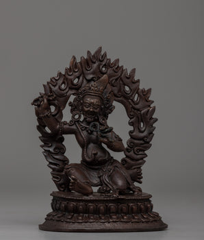 Handcrafted Oxidized Copper  Vajrapani Statue