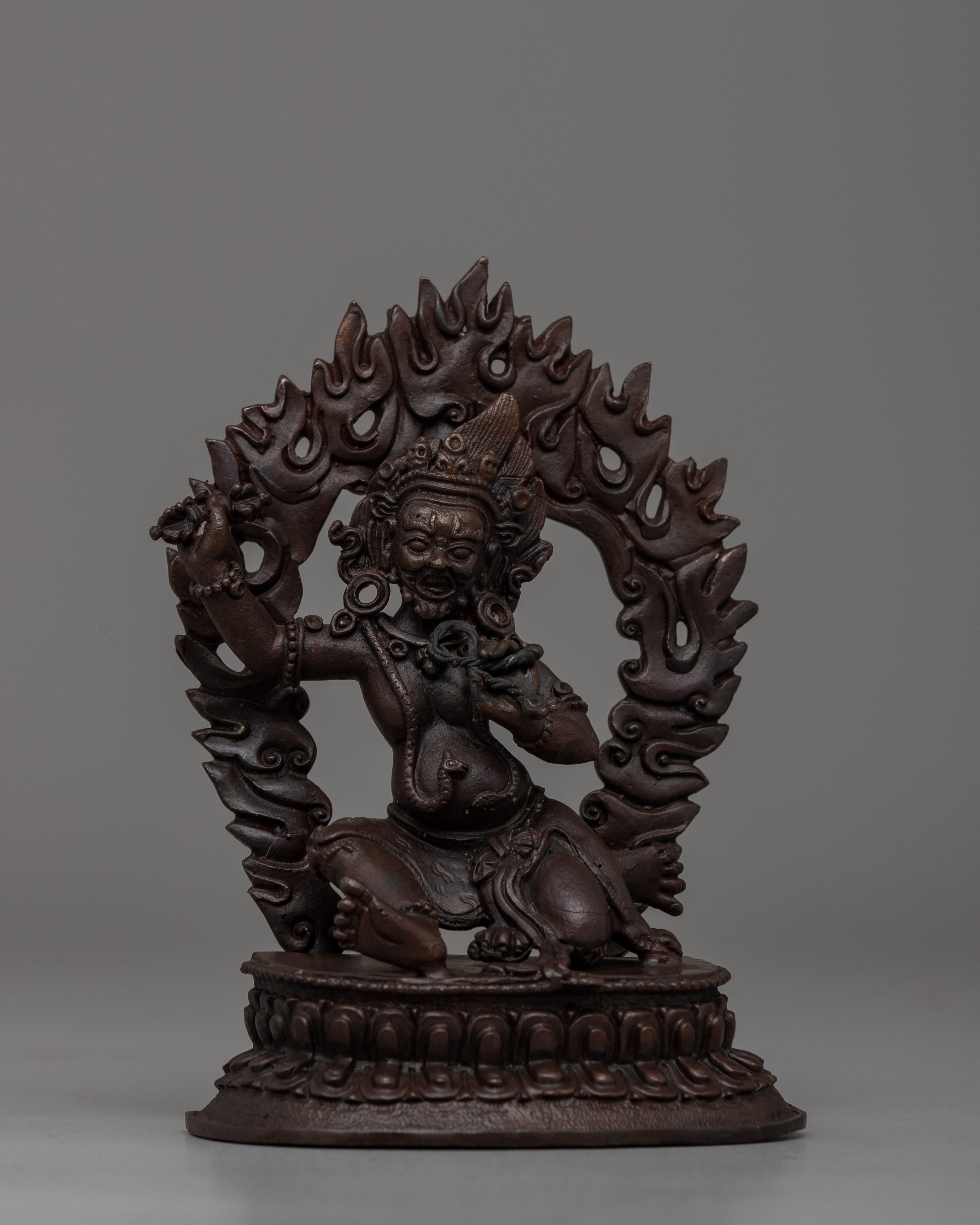 Handcrafted Oxidized Copper  Vajrapani Statue