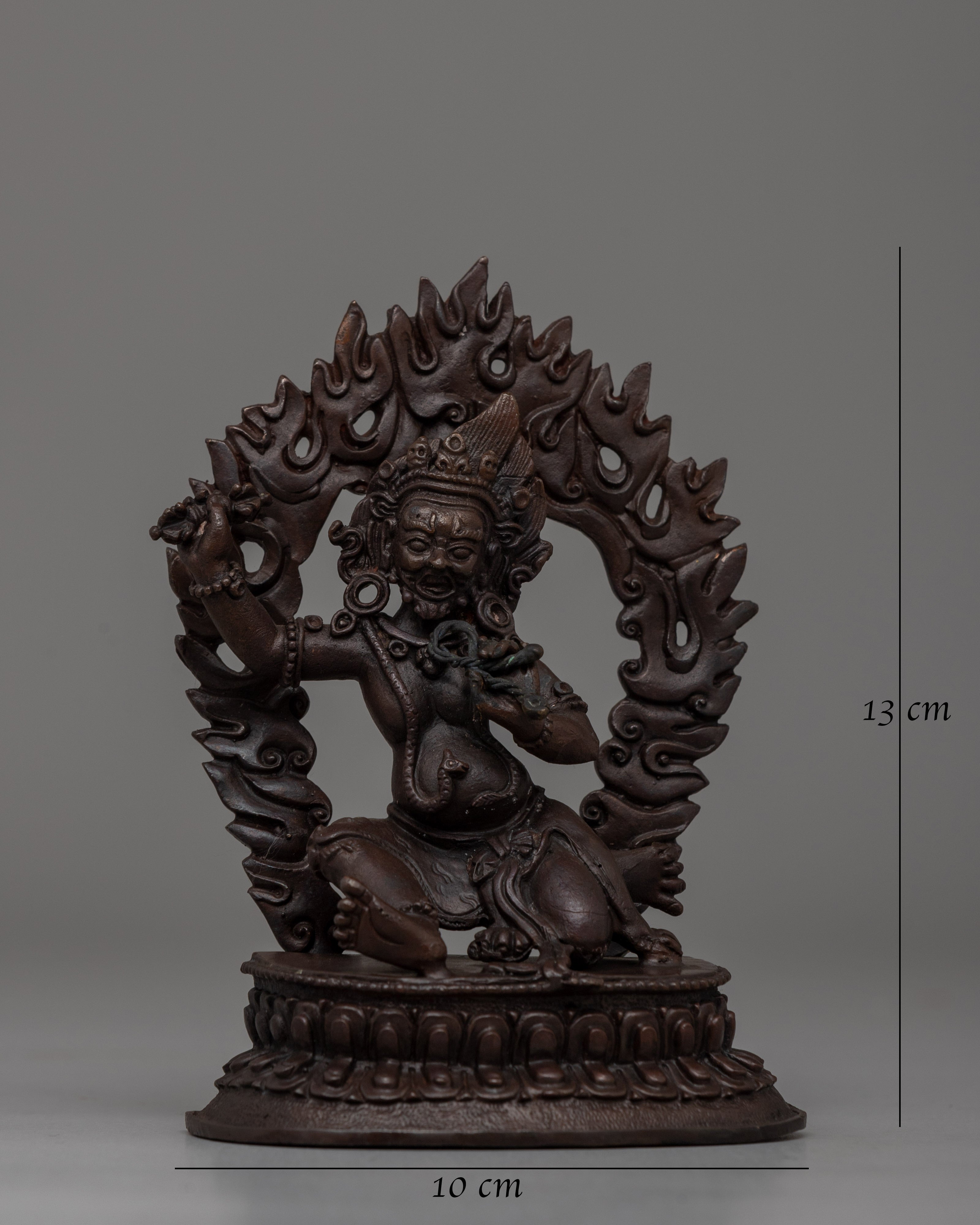 Handcrafted Oxidized Copper Vajrapani Statue | Spiritual Altar Decor