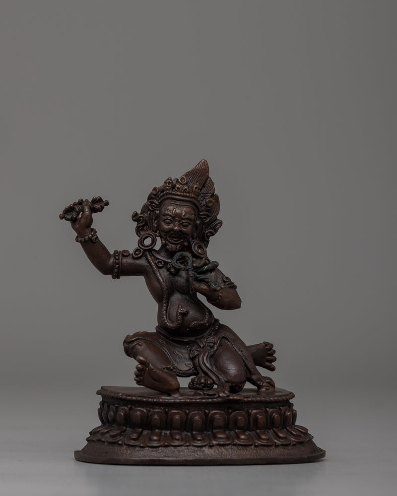 Handcrafted Oxidized Copper Vajrapani Statue | Spiritual Altar Decor