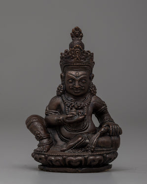 Handcrafted Oxidized Copper Seated Dzambhala Statue