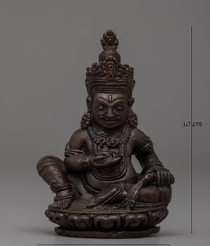 Handcrafted Oxidized Copper Seated Dzambhala Statue | Buddhist Prosperity Decor, Spiritual Altar Art