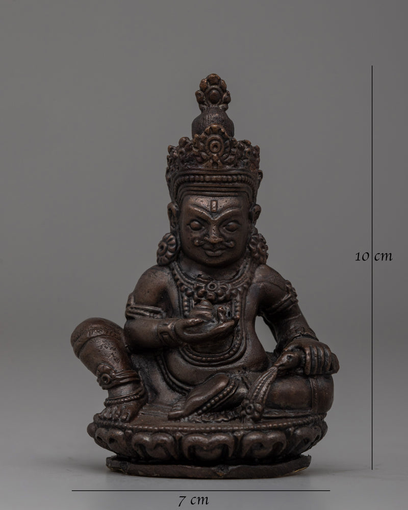 Handcrafted Oxidized Copper Seated Dzambhala Statue | Buddhist Prosperity Decor, Spiritual Altar Art