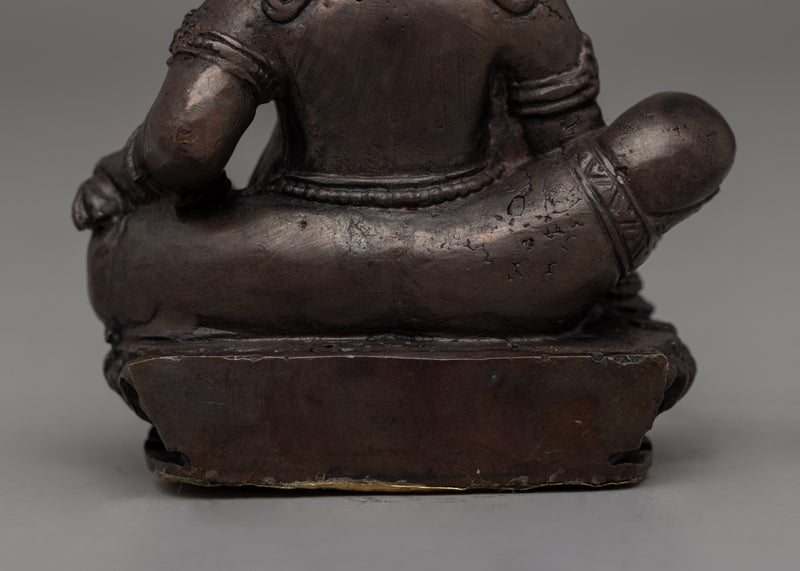 Handcrafted Oxidized Copper Seated Dzambhala Statue | Buddhist Prosperity Decor, Spiritual Altar Art