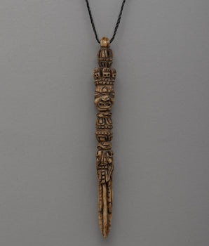 Hand-Carved Buffalo Bone Tibetan Buddhist Locket