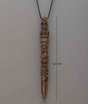 Buffalo Bone Hand-Carved Phurba Locket | Symbol of Protection, Balance and Transformation
