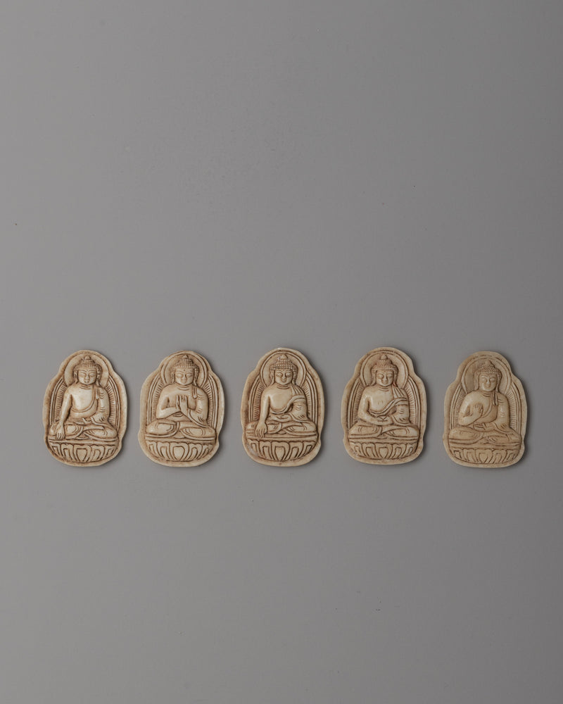 Enlightened Five Dhyani Buddha Sculpture Set | Religious Space Decor