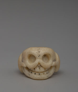 Hand-Carved Skull Buffalo Bone Ring 
