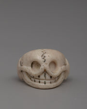 Handmade Skull Buffalo Bone Ring