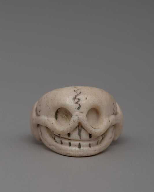 Handmade Skull Buffalo Bone Ring