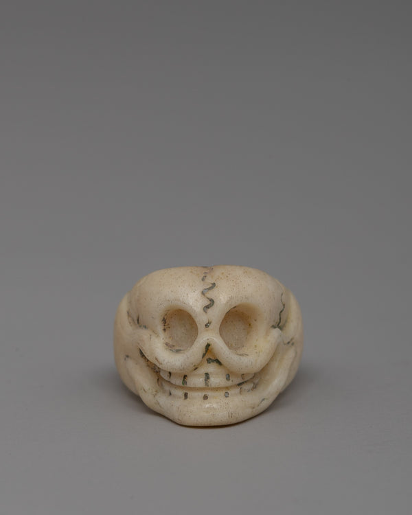 Handcrafted Skull Buffalo Bone Ring