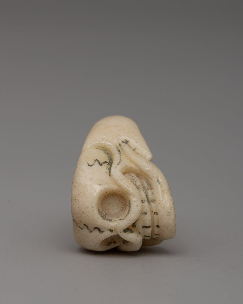 Traditional Tibetan Handcrafted Skull Buffalo Bone Ring | Artisan Symbolic Band