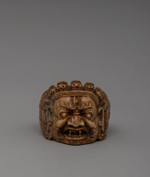 Intricately Hand-Carved Buffalo Bone Ring