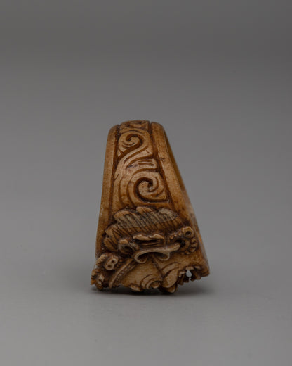 Intricately Hand-Carved Buffalo Bone Ring | Symbol of Elegance and Strength