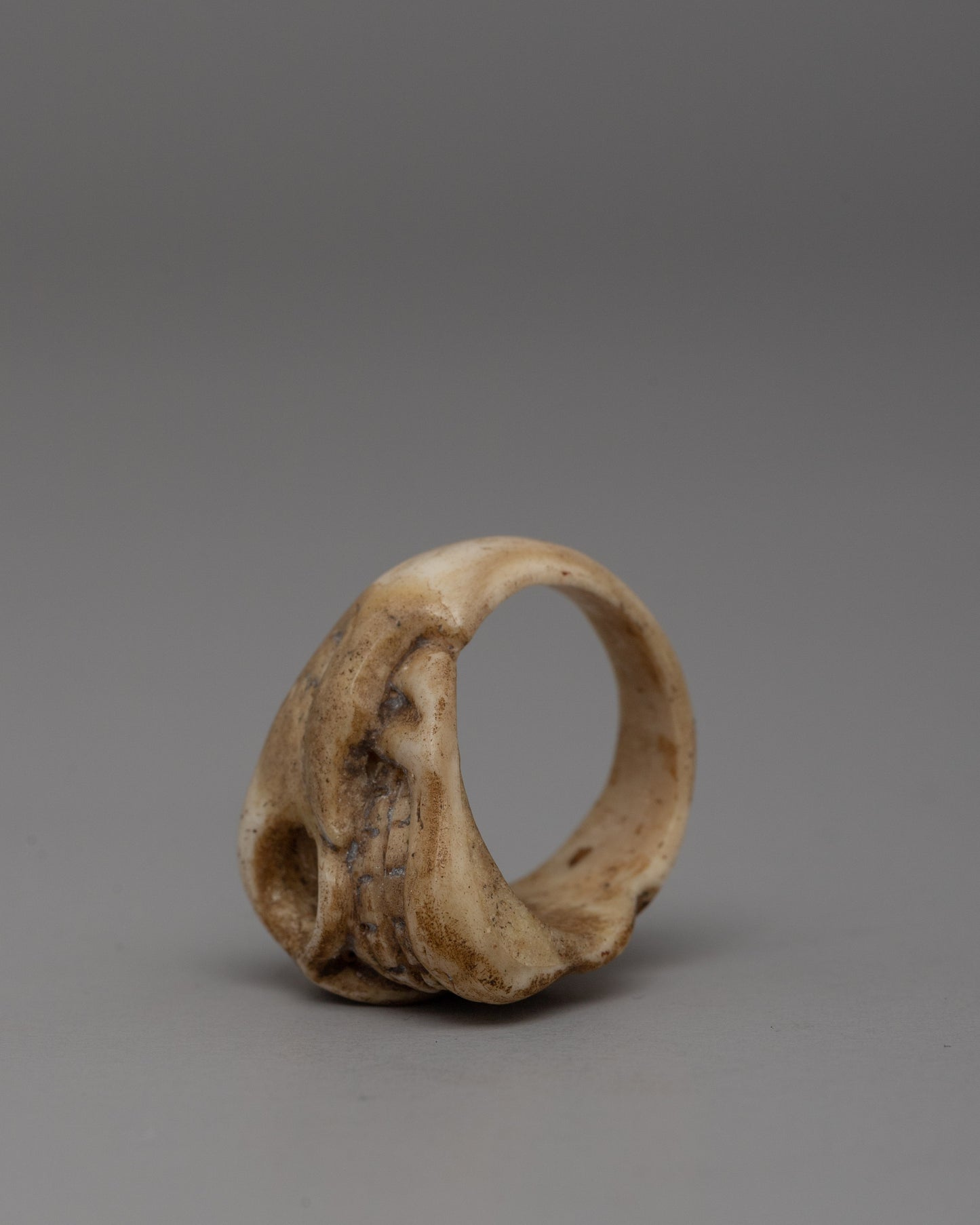 Hand-carved Buffalo Bone Ring with Intricate Details | Symbol of Strength and Individuality