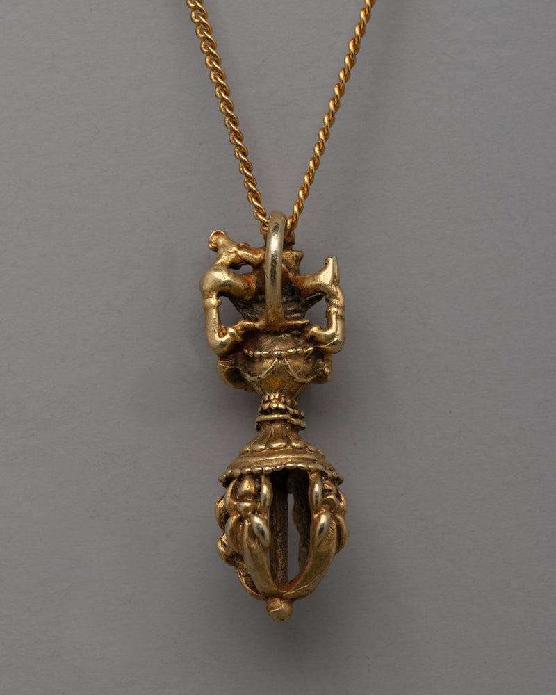 Religious Gold Plated Ganesh Locket | Ganesh Amulet for Blessings, Protection, and Prosperity