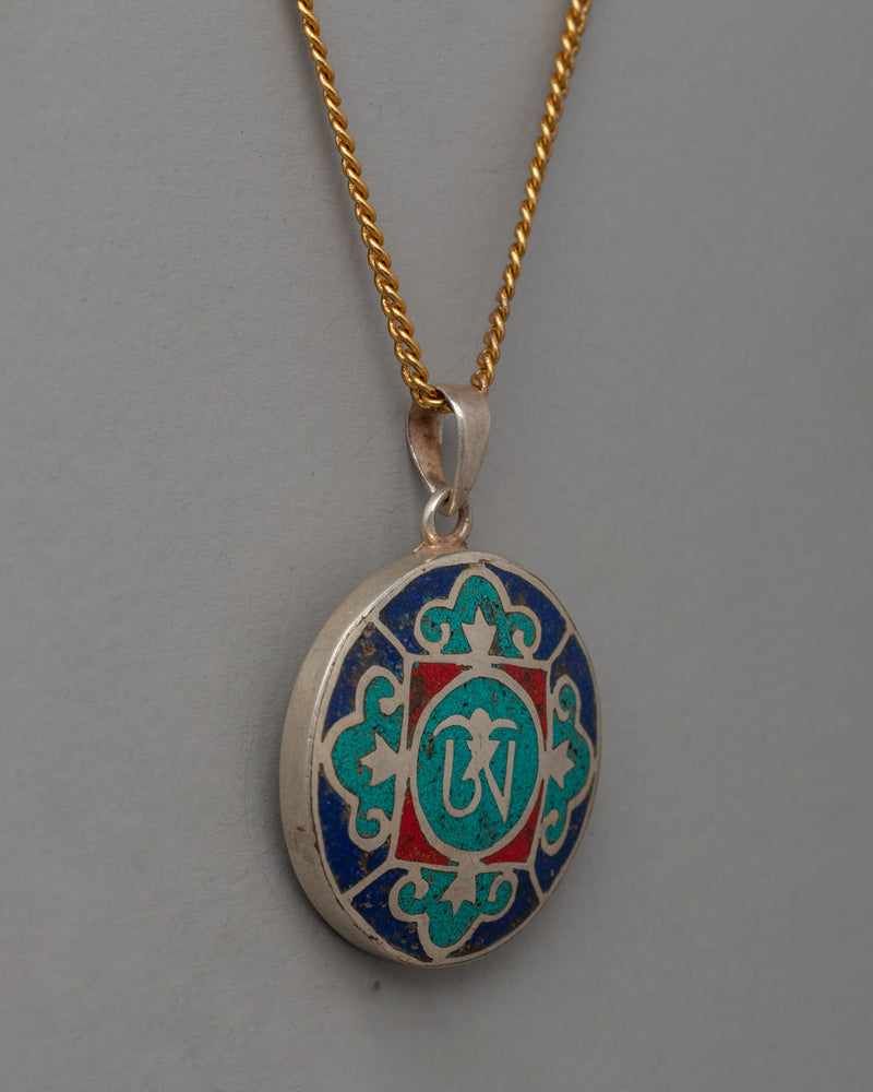 Sacred Buddhist Mantra Locket | Spiritual Amulet for Protection and Devotion