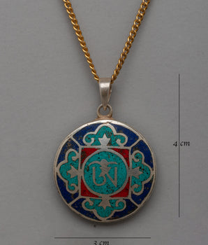 Sacred Buddhist Mantra Locket | Spiritual Amulet for Protection and Devotion