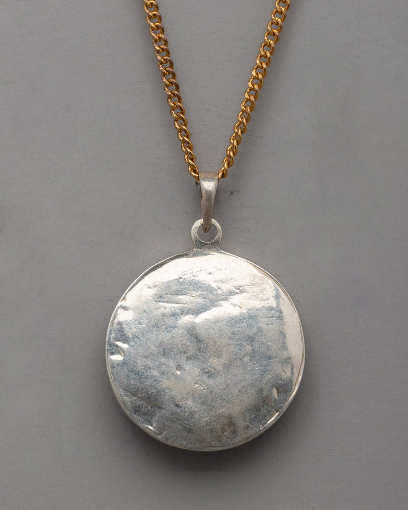 Round White Metal Locket | Elegant Jewelry for Gifting or Everyday Wear