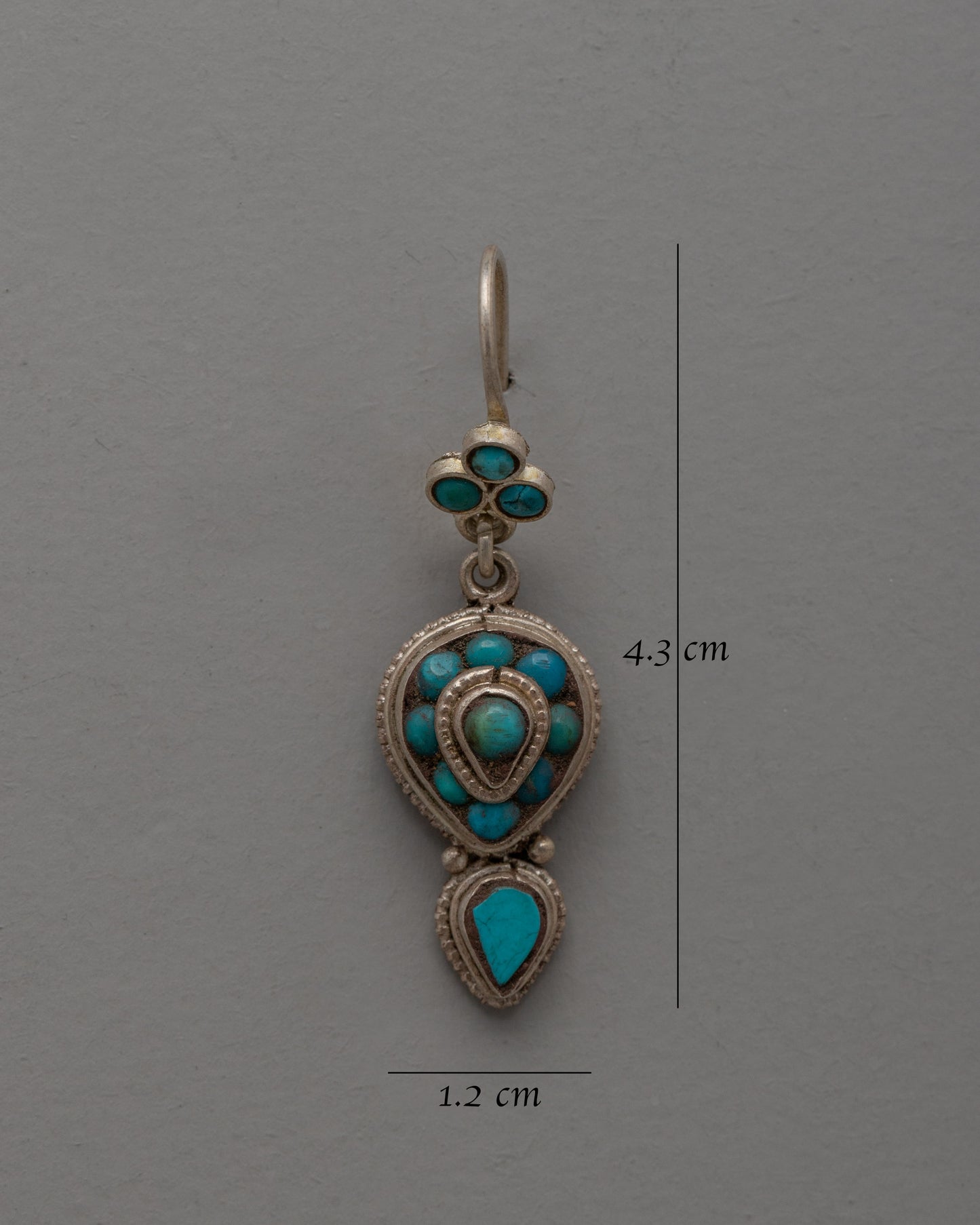 Dangle Turquoise Earrings | Exquisite Silver Earrings with Inlaid Turquoise Stones