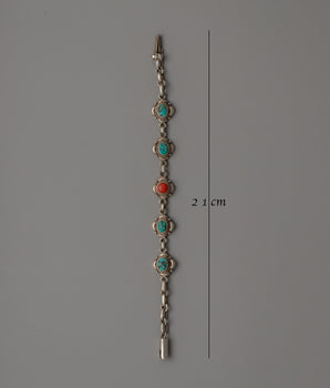 Tibetan Silver Chain Bracelet | Traditional Handmade Jewelry,