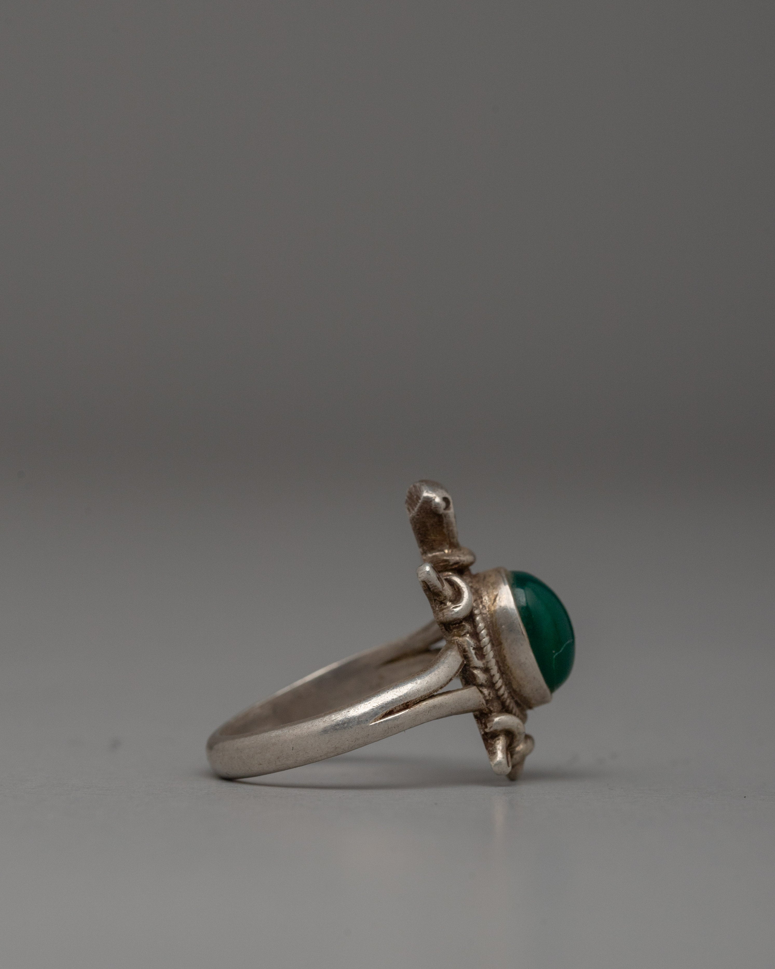 Sterling Silver Jewelry Set | Set with Authentic Malachite Stones
