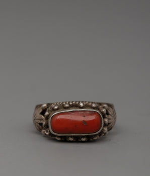 Handcrafted Silver Coral Ring