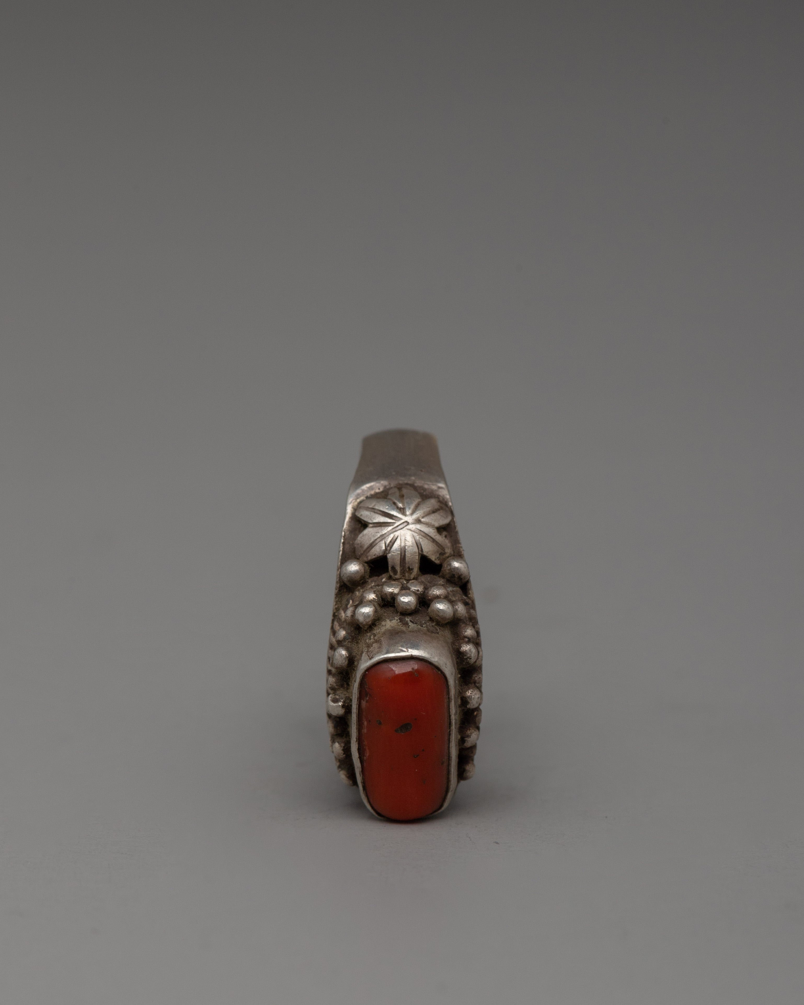 Handcrafted Silver Coral Ring | Original Coral Stone Ring
