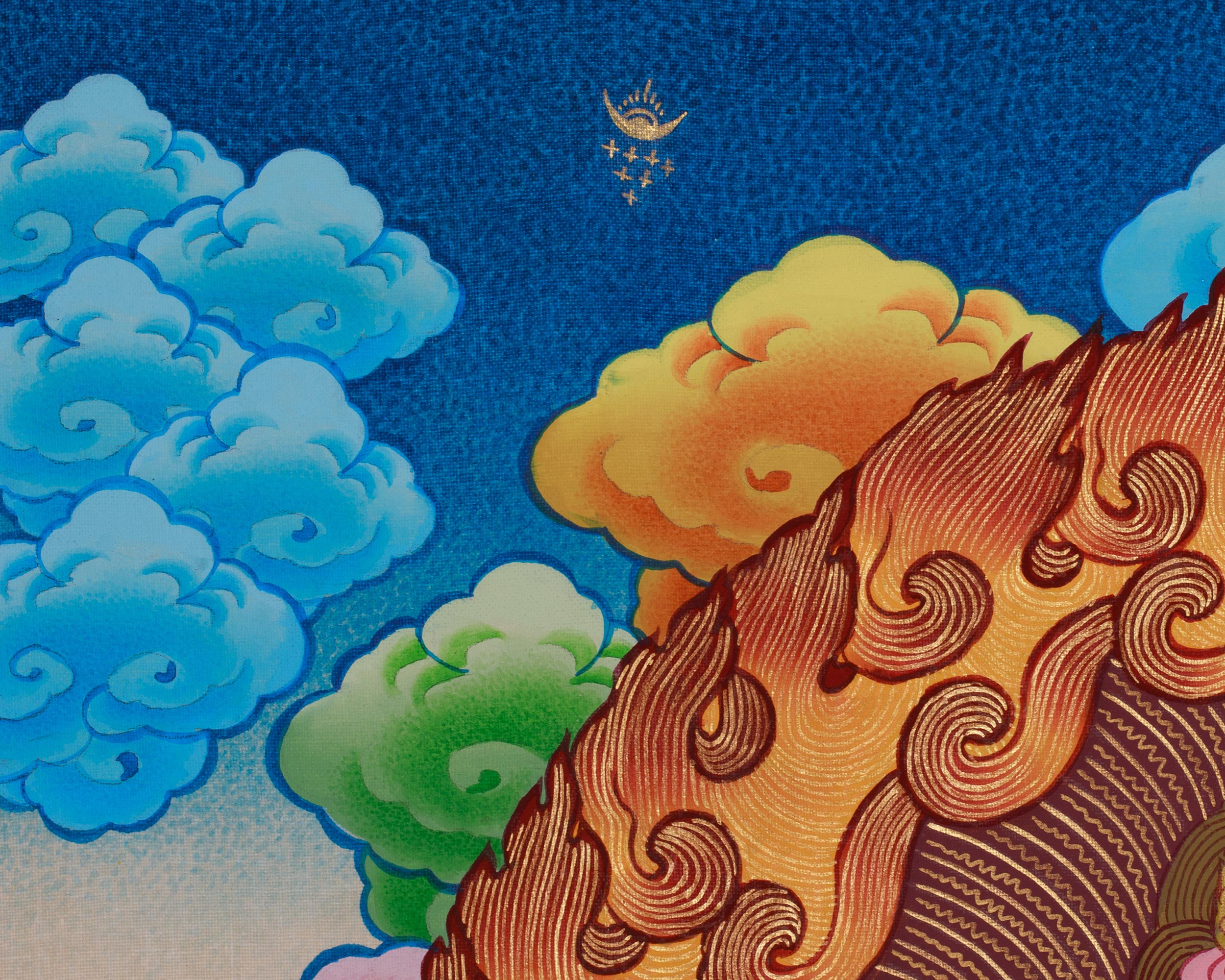 Traditional Thangka of Black Dzambhala | Dispeller of Obstacles and Bestower of Abundance