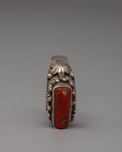 Handcrafted Silver Coral Ring | Sterling Silver Jewelry