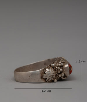 Handcrafted Silver Coral Ring | Sterling Silver Jewelry