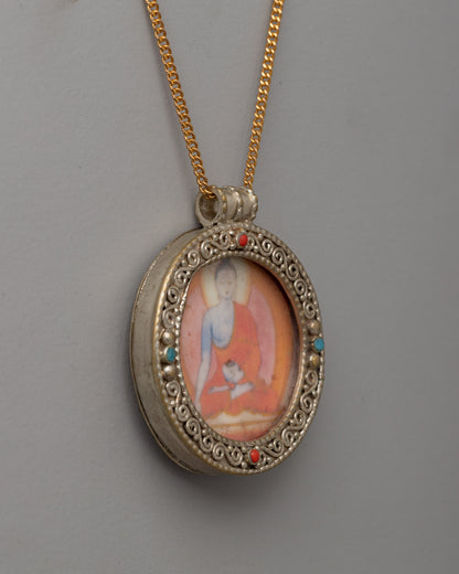 Handcrafted Shakyamuni Buddha Locket | Perfect Spiritual Amulet for Wisdom & Knowledge