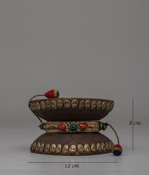 Tibetan Damaru Drum for Rituals |  Spiritual Ritual Instrument for Meditation & Offerings