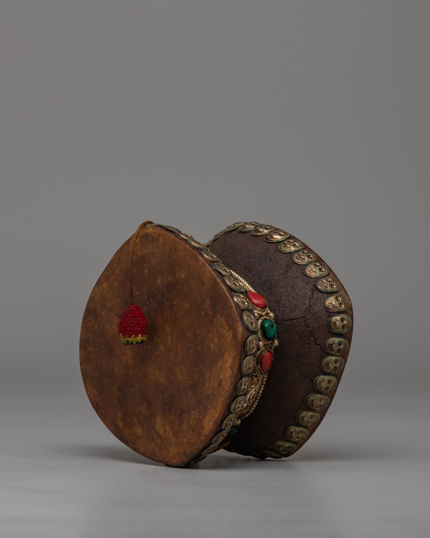 Tibetan Damaru Drum for Rituals |  Spiritual Ritual Instrument for Meditation & Offerings