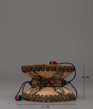 Damaru Drum with Turquoise & Coral | A Spiritual Tool for Rituals