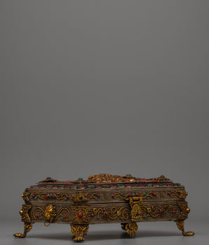 Tibetan Treasure Box with Silver Wire |  Perfect for jewelry storage