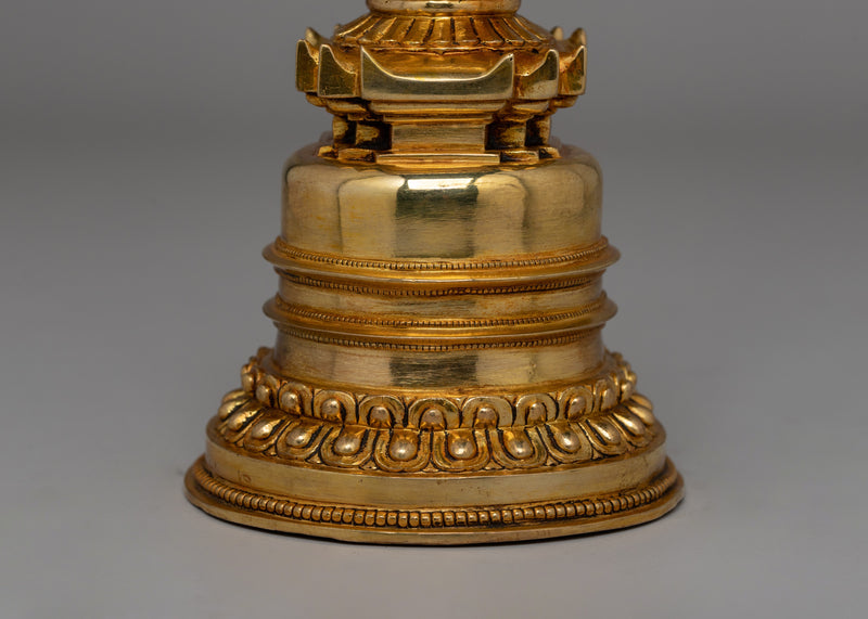 Traditional Buddhist Stupa Statue for Meditation | Antique-Style Pagoda Sculpture | Gift Idea From Nepal