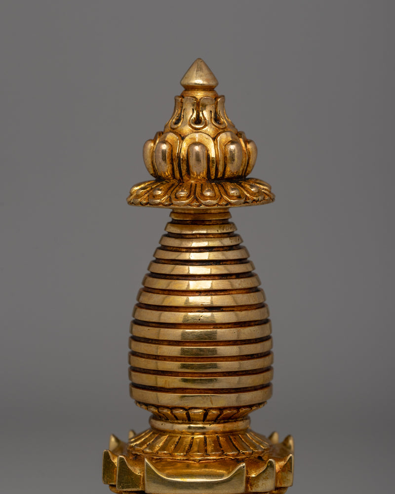 Traditional Buddhist Stupa Statue for Meditation | Antique-Style Pagoda Sculpture | Gift Idea From Nepal