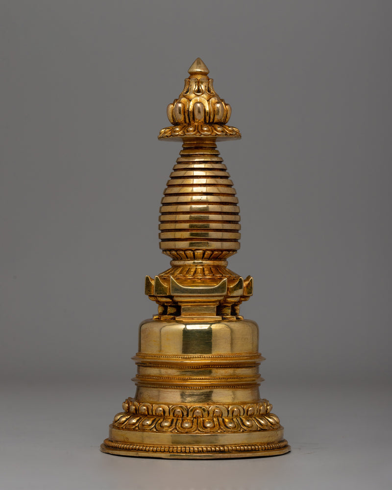 Traditional Buddhist Stupa Statue for Meditation | Antique-Style Pagoda Sculpture | Gift Idea From Nepal