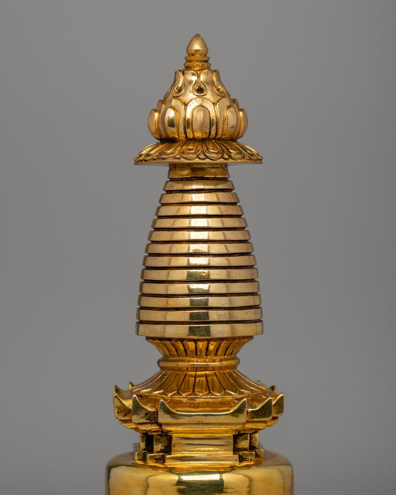 Traditional Tibetan Kadampa Chaitya Stupa | Spiritual Decor for Meditation Altar