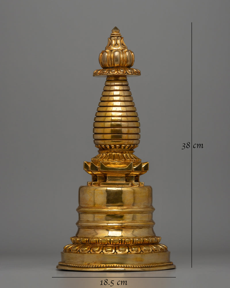 Traditional Tibetan Kadampa Chhyorten Stupa | Sacred Handcrafted Buddhist Monument