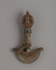 Silver Plated Crystal Kartika Knife | Handmade Ritual Tool with Turquoise Stone